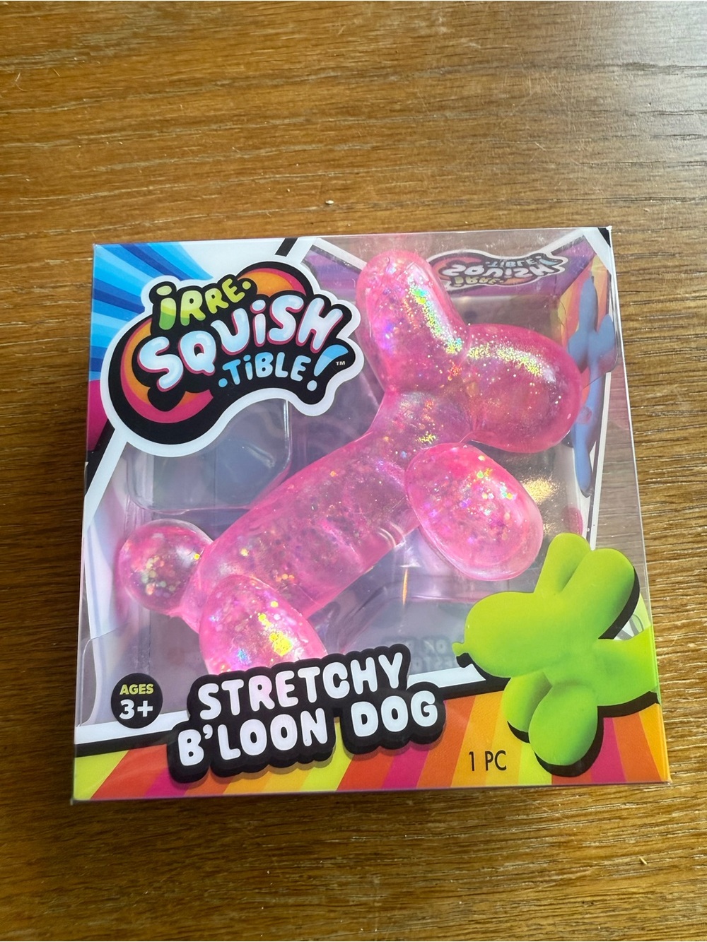 Irre Squish'tible Stretchy B'loon Dog - Pink Glitter